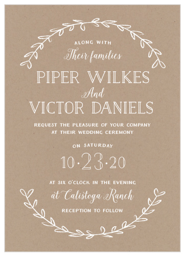 Elegant Wreath Wedding Invitations