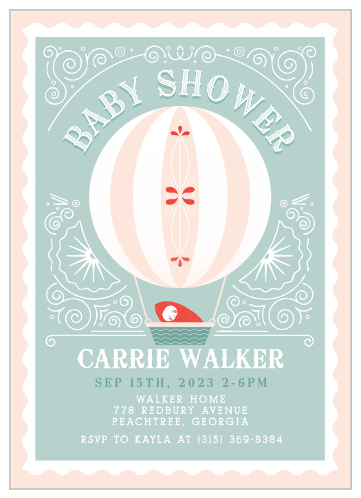 Floating baby store shower invitation wording