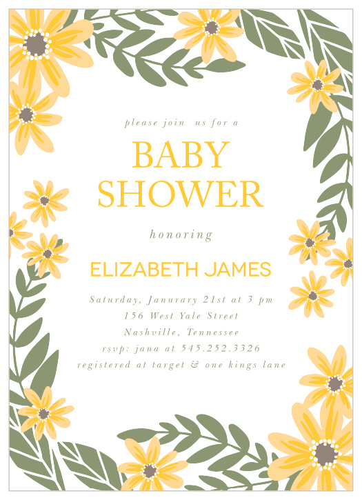 Wildflower baby clearance shower invitations