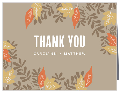 fall wedding thank you cards