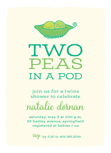 Peas In A Pod Baby Shower Invitations