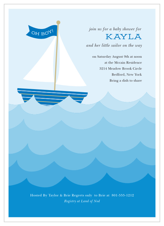 Nautical girl baby shower hot sale invitations