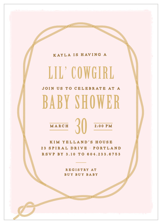 Cowgirl baby deals shower invitations