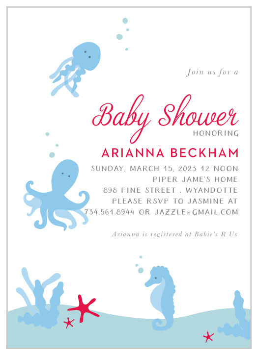 Under the sea baby deals shower invitation free templates