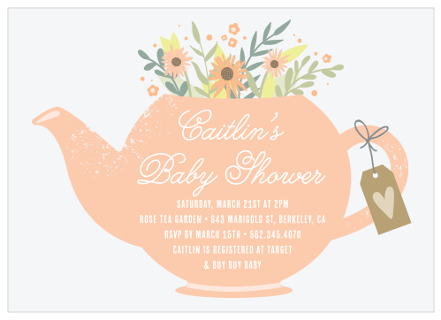 Afternoon tea baby shower hot sale invites