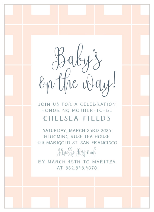 Cute Frog Blue Green Plaid Baby Shower Invitations