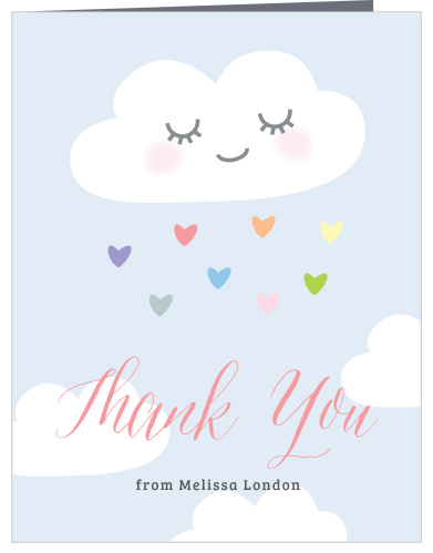 Dreamy Cloud Nine Boy Baby Shower Thank You Card