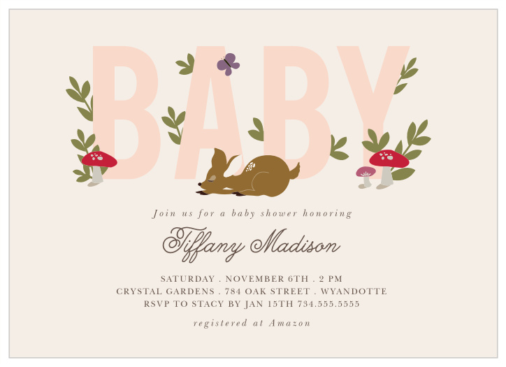 Wilderness baby best sale shower invitations