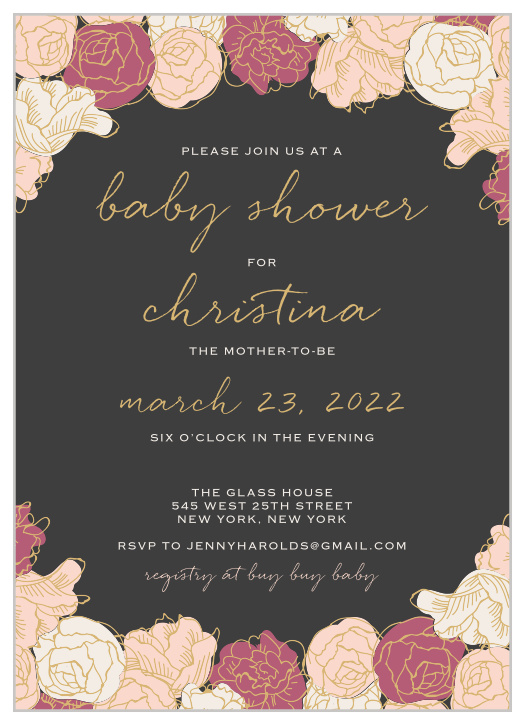 Shabby chic baby shower sales invitations