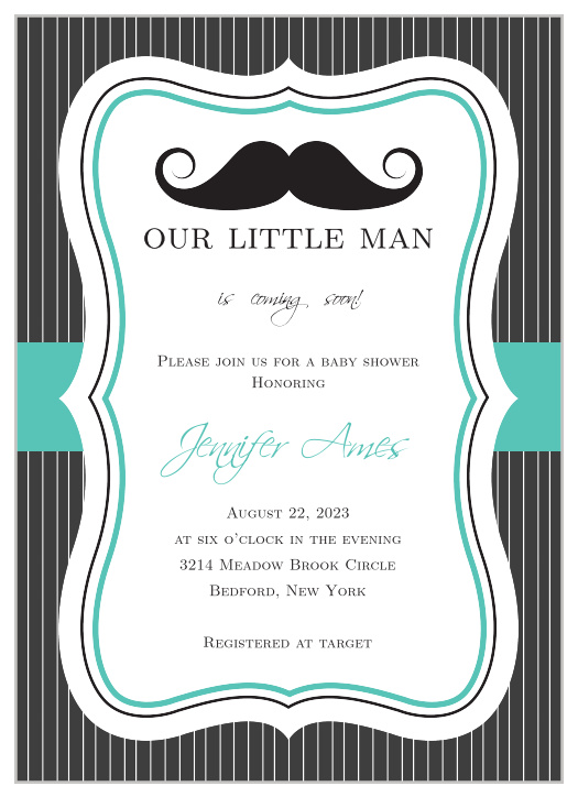 Mustache baby clearance shower invites