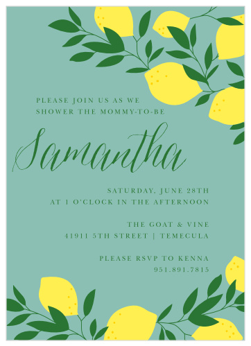 Citrus baby sale shower invitations