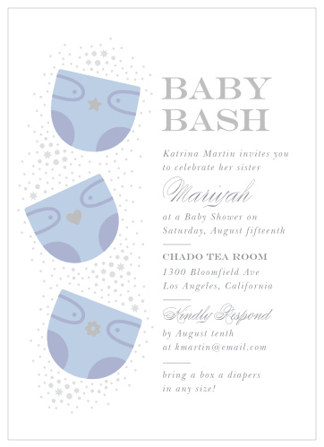 Diaper store party invites