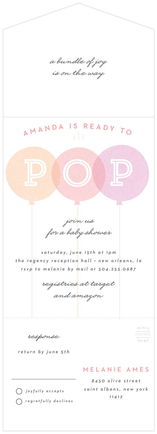 Floating baby store shower invitation wording