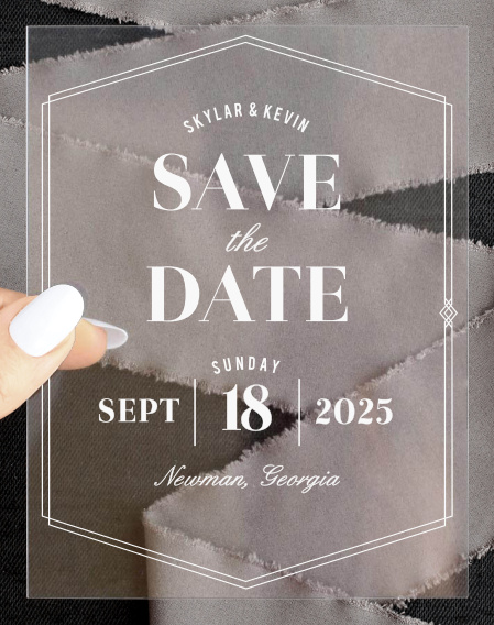 Clear Wedding Save The Date Cards