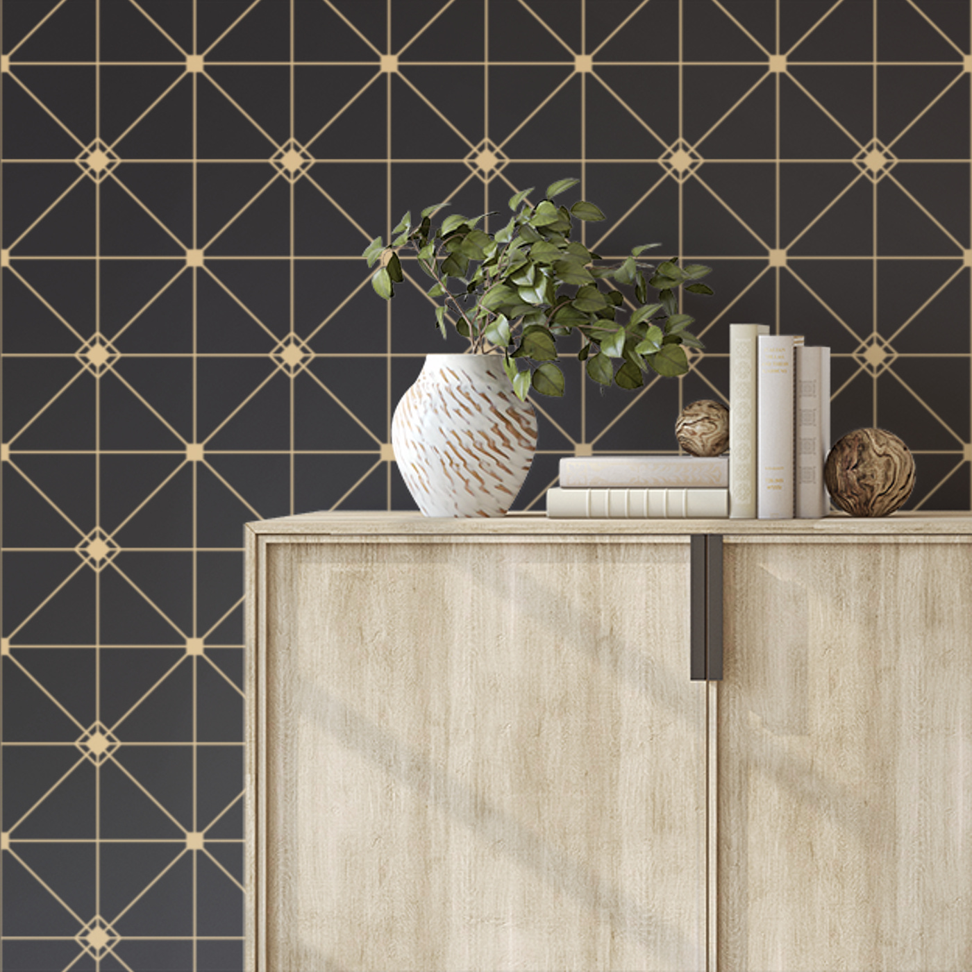 Moody Geometric Peel And Stick Removable Wallpaper | Love vs. Design