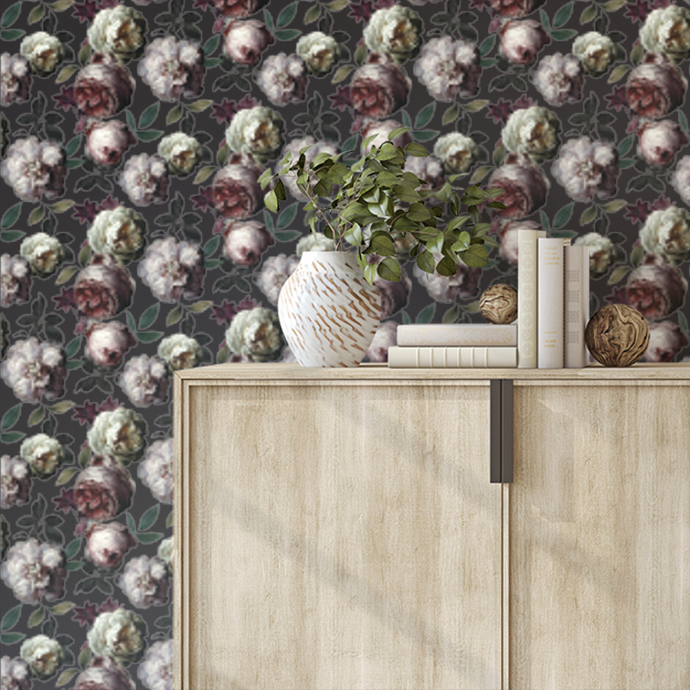 Moody Florals Peel And Stick Removable Wallpaper | Love vs. Design