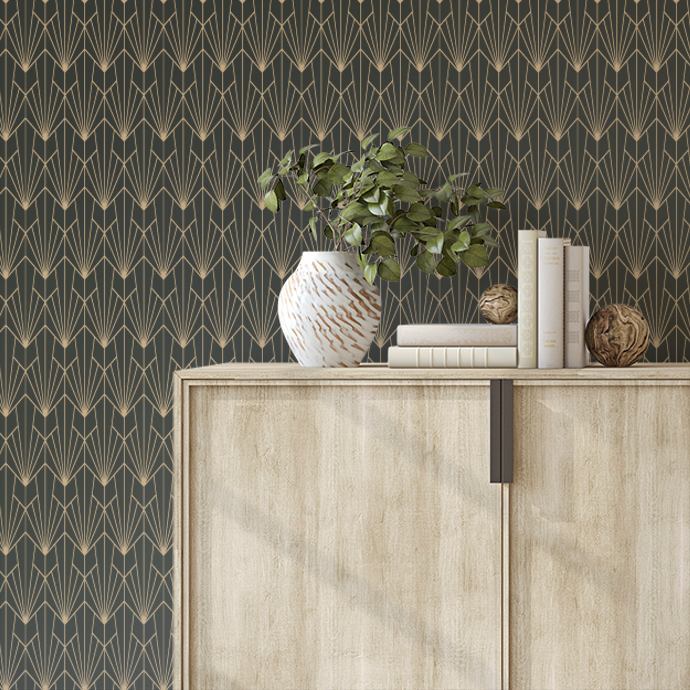 Geometric Lotus Peel And Stick Removable Wallpaper | Love vs. Design