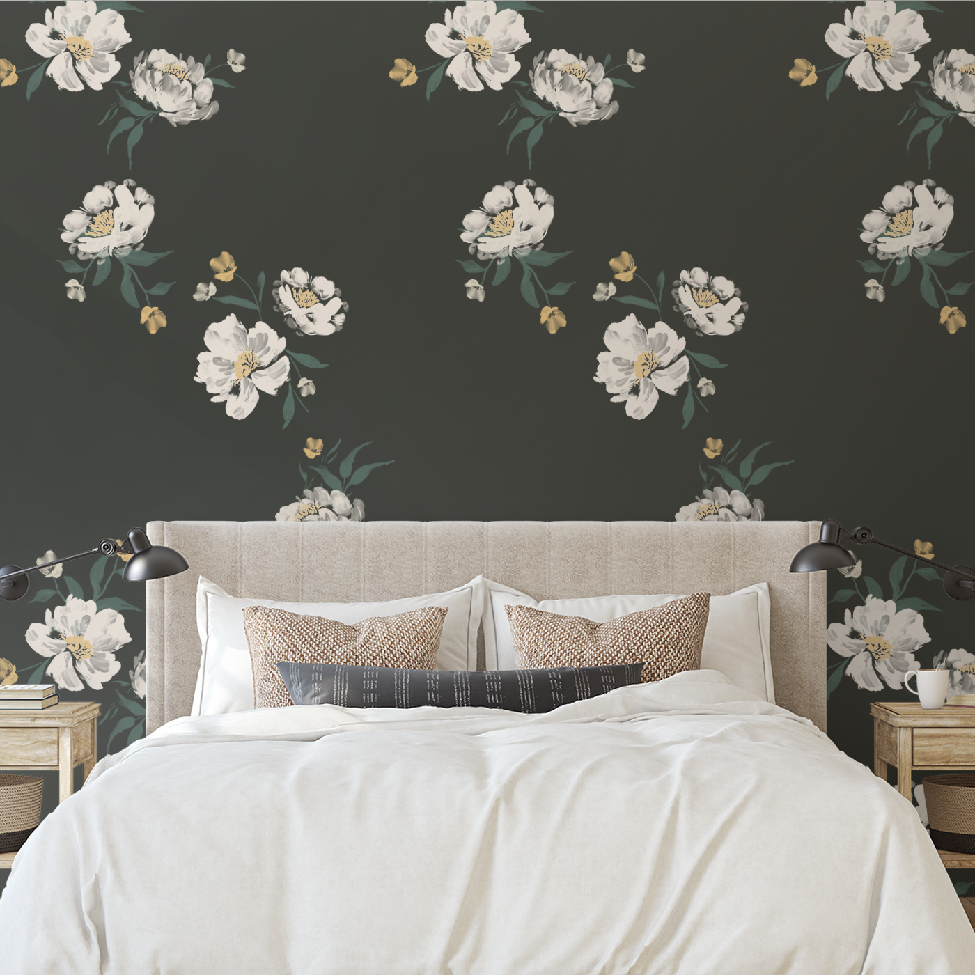 Painted Peonies Peel And Stick Removable Wallpaper | Love vs. Design