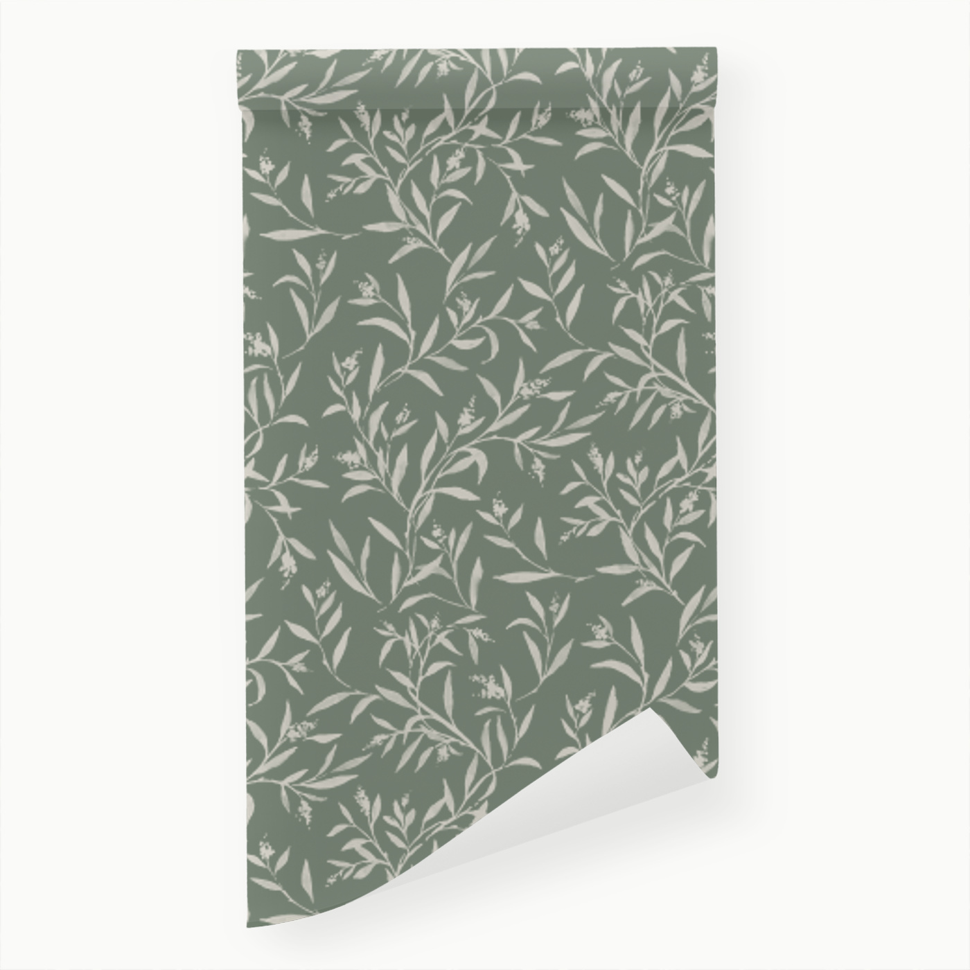 Sage Green Bath Mats Tropical Palm Leaves Bathroom Mat White and