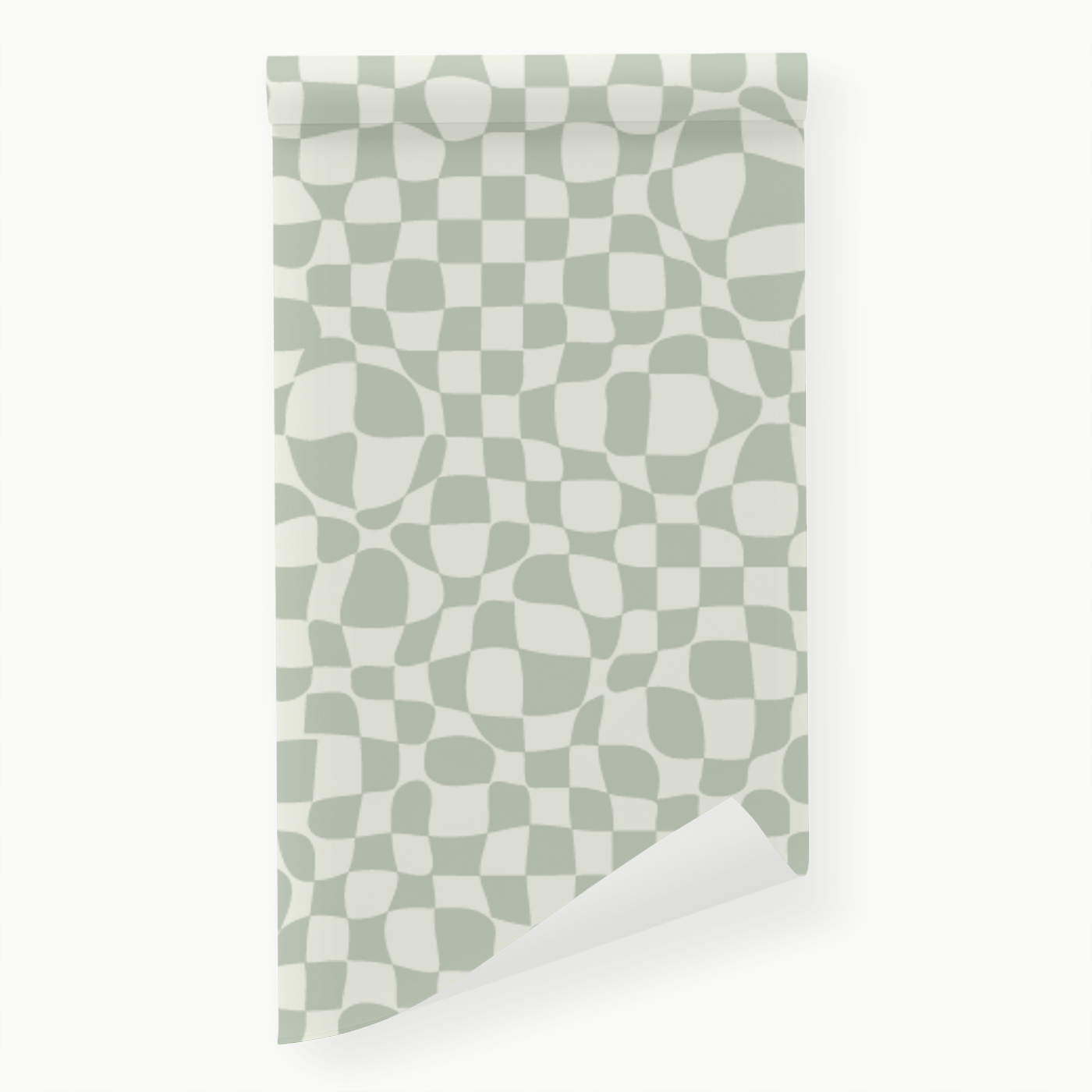 Warped Checkerboard Peel and Stick Removable Wallpaper | Love vs. Design