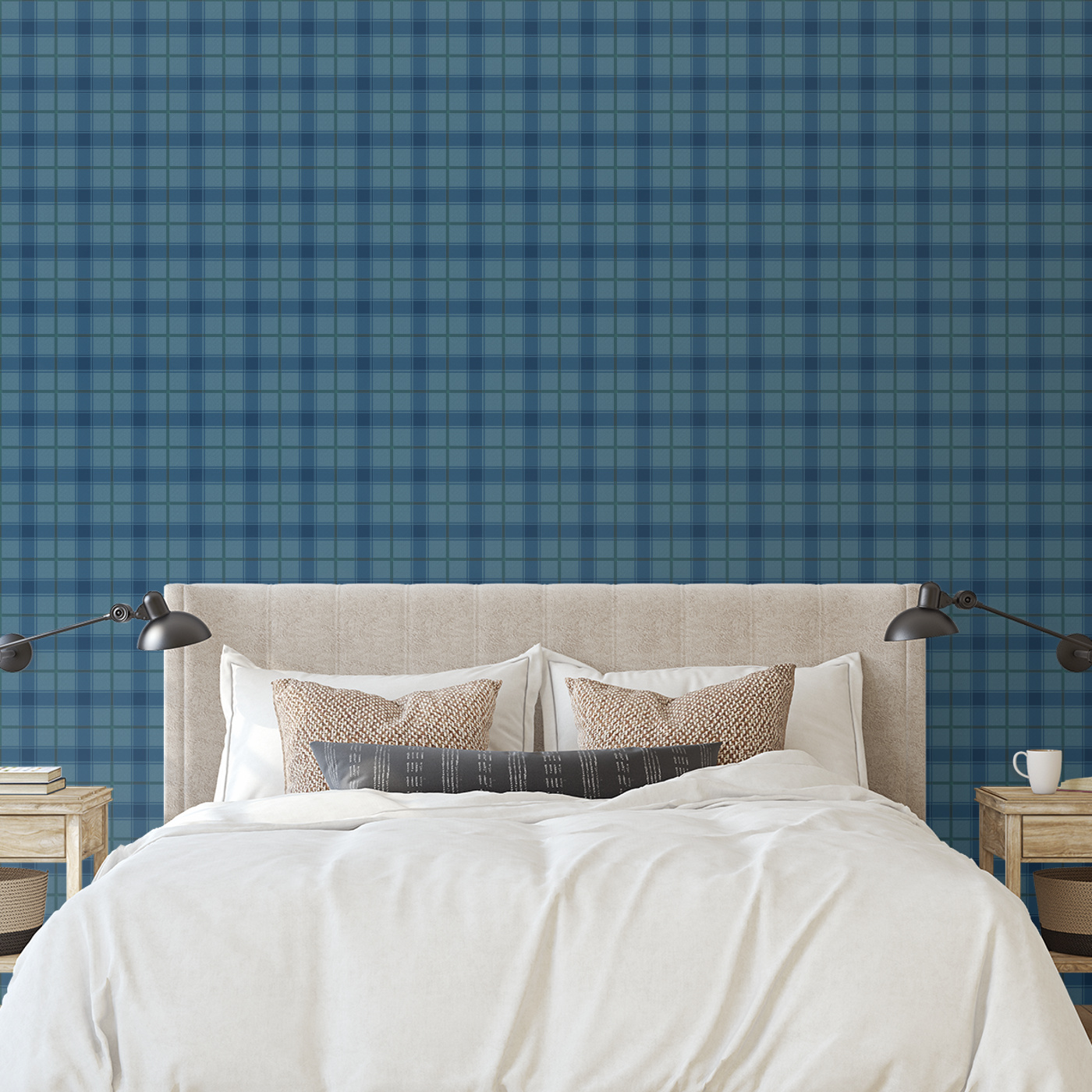 Classic Plaid Wallpaper - Blue