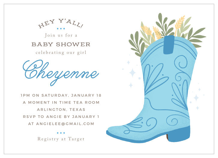 Little cowboy store baby shower invitations