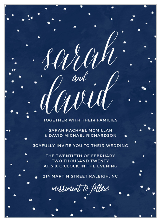 Starry Night Wedding Invitations - Match Your Color & Style Free!