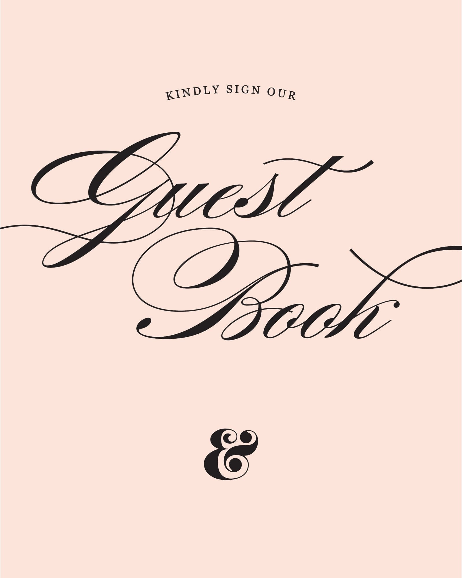 Ampersand Guest Book Sign Printables By Basic Invite